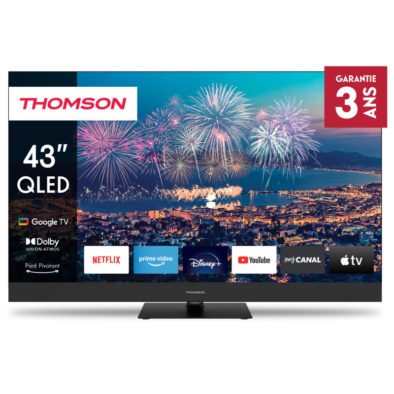 Téléviseur Thomson 43QG6C14 UHD 4K Qled Plus Smart Google TV Noir Tunisie