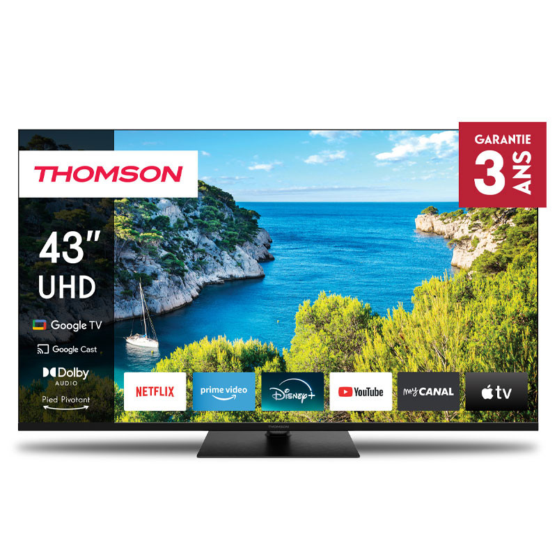 Téléviseur Thomson 43UG5C14 UHD 4K Smart Google TV Noir Tunisie