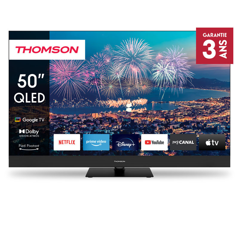 Téléviseur Thomson 50QG6C14 Smart QLED Plus Google TV Noir Tunisie