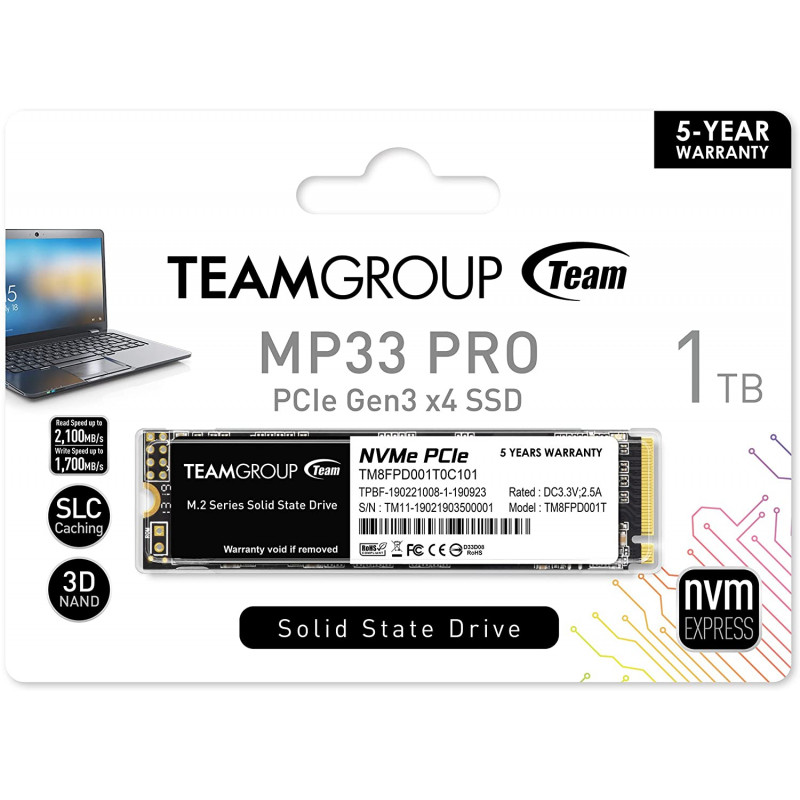 Disque Dur Interne Ssd M.2 Teamgroup Mp33 Pro 1 To – TM8FPD001T0C101 Tunisie