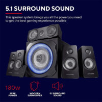 Haut-parleurs Filaire Trust Gxt 658 Tytan Surround 5.1 – Noir – 21738 Tunisie