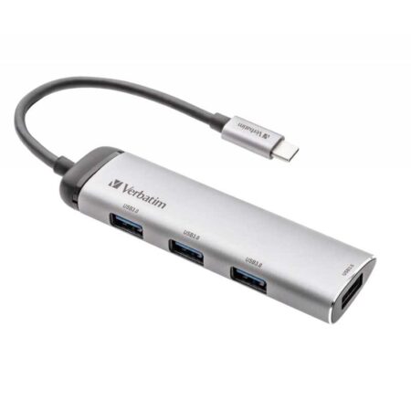 Hub USB Verbatim USB‑C vers 4 ports USB 3.2 Gen 1 – Gris -verb-acc02 Tunisie