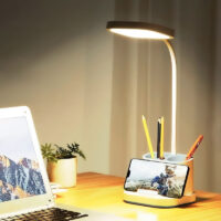 Lampe De Bureau Led Platinet 4en1 Porte-stylo , Veilleuse et Chargeur De Téléphone 5 W – Blanc -Pdl008 Tunisie