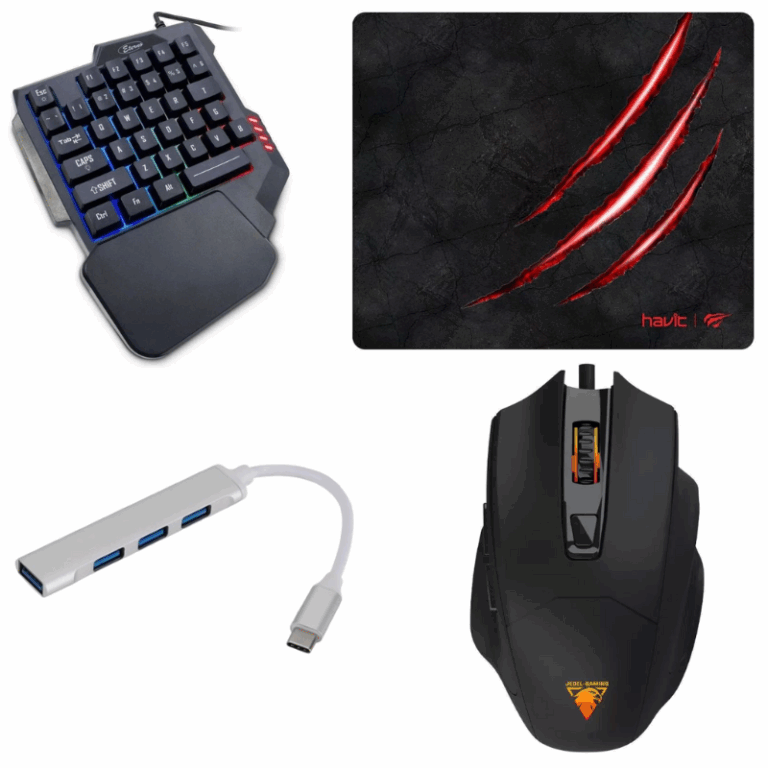 Pack Gaming Combo Mobile V2 4en1 Clavier + Souris + Tapis + Hub – Noir Tunisie