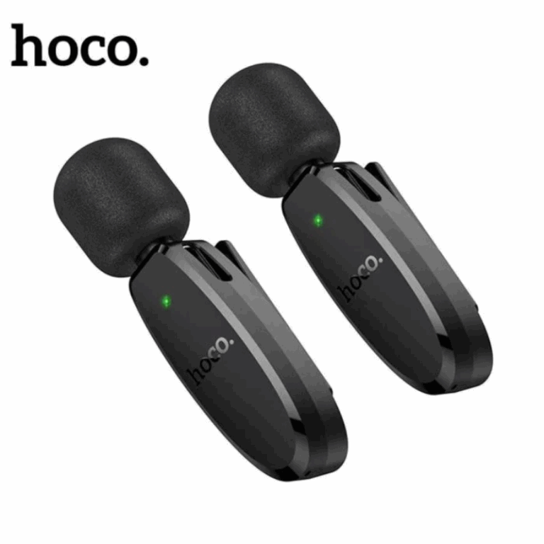 Micro Cravate Sans Fil Hoco  Double avec Récepteur Type-C & Lightning – Noir – L15 Tunisie