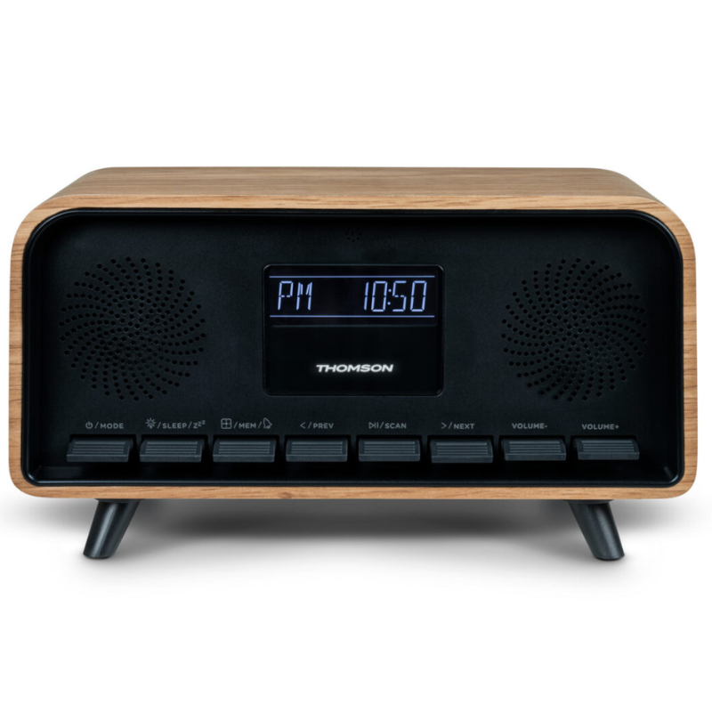 Enceinte Vintage avec réveil Thomson 30 w – Bois & Noir – RT850BT Tunisie