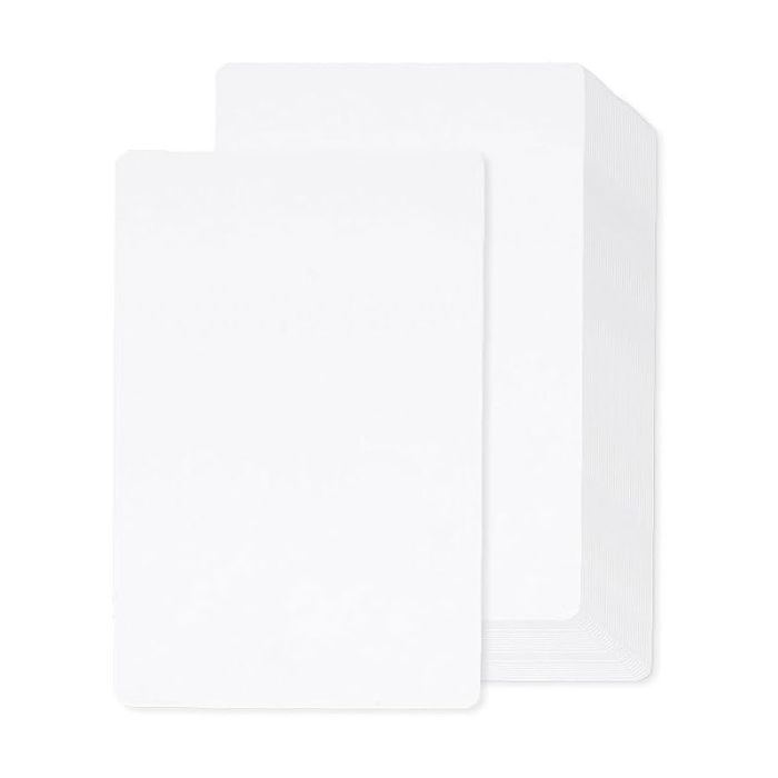 Paquet De 100 Cartes Blanches Adaptables En Pvc 20 Ml 0.50mm – Blanc – CBGC0020W Tunisie