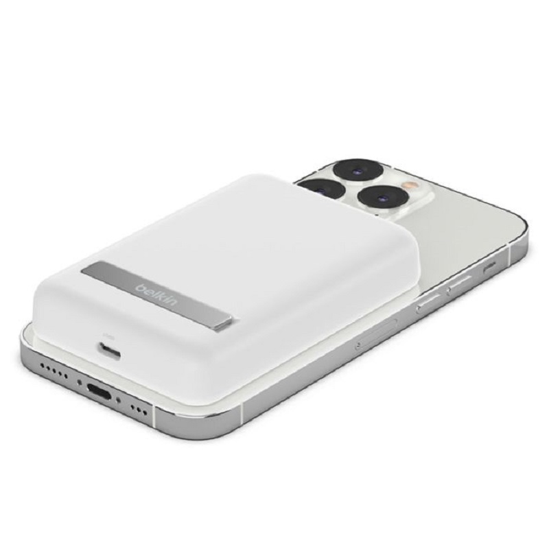 Power Bank BELKIN Boost Charge Magsafe 5000MAH + Support – Blanc -BPD004BTWT Tunisie