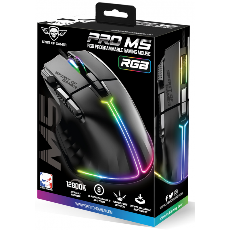 Souris Gaming Spirit Of Gamer PRO-M5 RGB -Noir -S-PM5RGB Tunisie