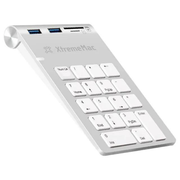 Pavé numérique XtremeMac avec hub 2 ports USB-A 3.0 + lecteur de cartes -Gris – XM-NPHUB32-CR-SLV Tunisie