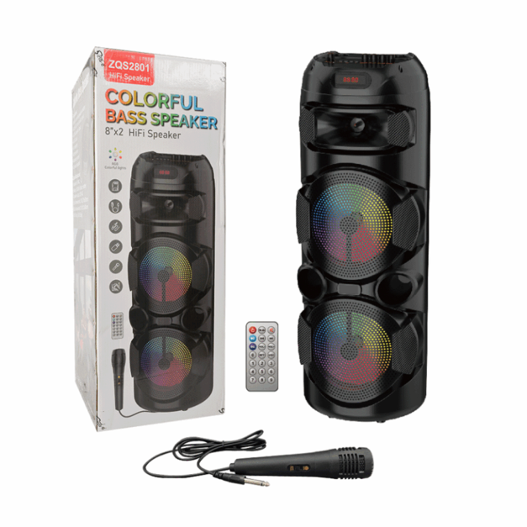 Haut-parleur Double Mode Sing-E karaoké DJ avec éclairage LED RVB – Noir – ZQS2801 Tunisie