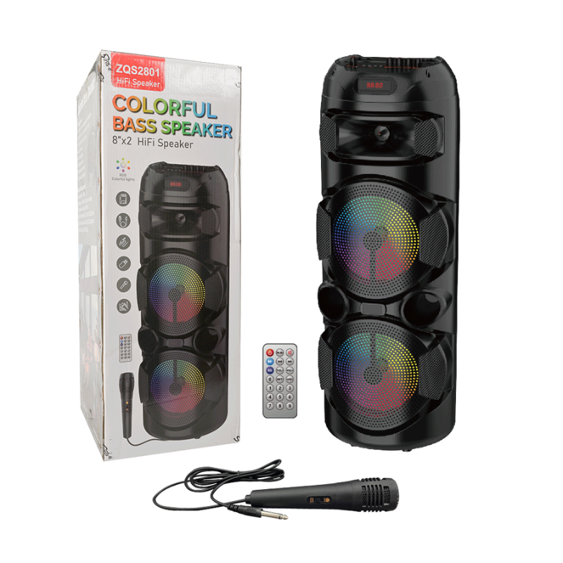Haut-parleur Double Mode Sing-E karaoké DJ avec éclairage LED RVB – Noir – ZQS2801 Tunisie