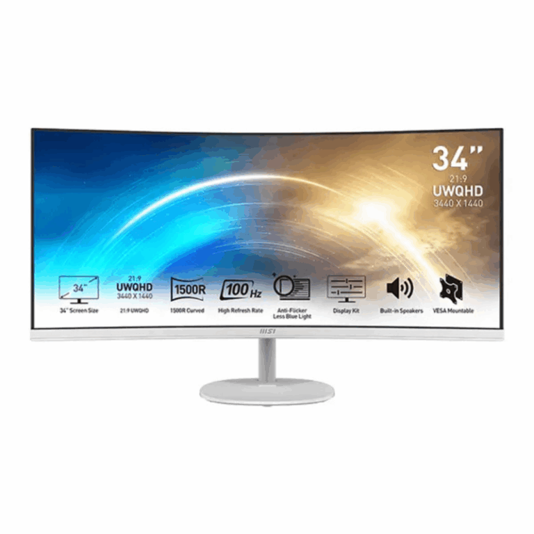 Ecran Msi Modern MP341CQW 34″ 4k UWQHD 100hz- Blanc – 9S6-3PB2CT-007 Tunisie