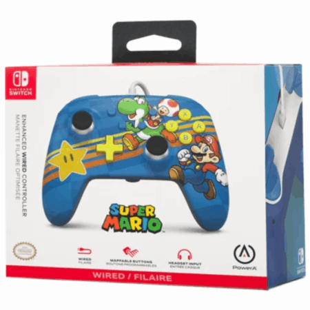 Manette Filaire Nintendo Switch PowerA Mario – Bleu Tunisie