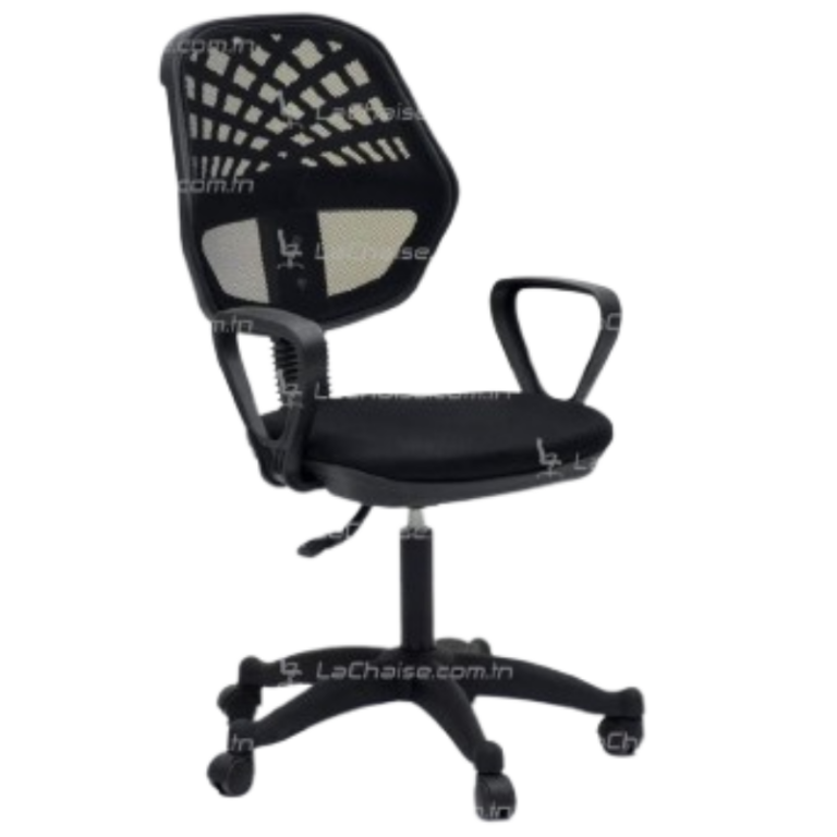 Chaise Evo Avec Accoudoirs Noir – Base Noir Tunisie