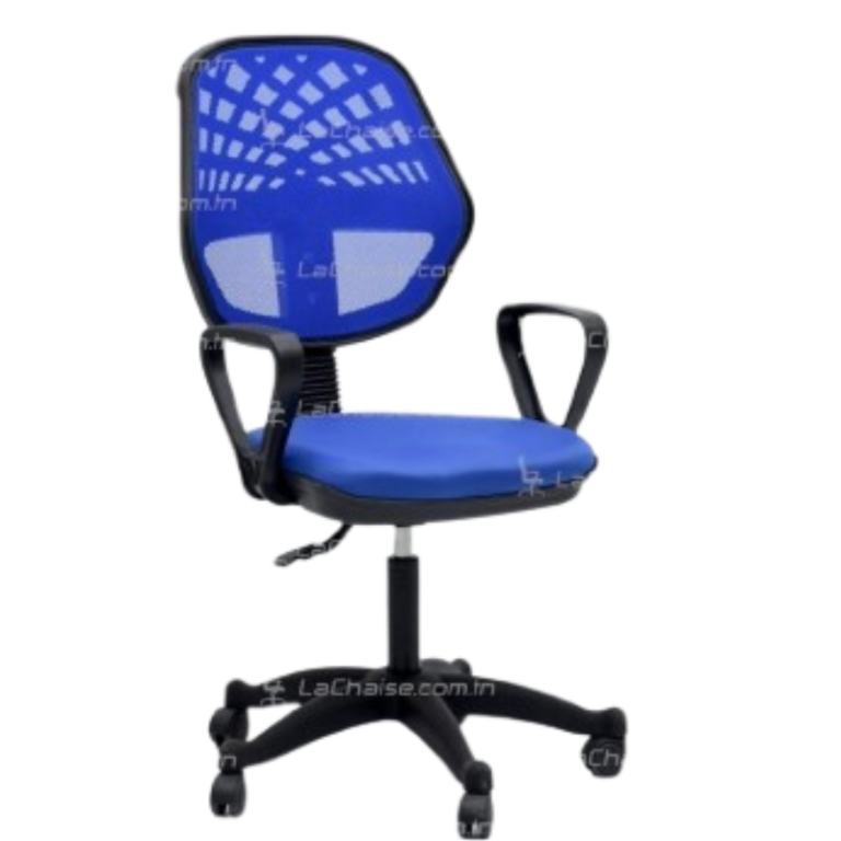 Chaise Evo Avec Accoudoirs Bleu – Base Noir Tunisie