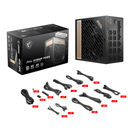 Bloc Alimentation MSI MEG Ai1300P PCIE5 1300W 80+Platinum Full Modulaire – 306-7ZP4A11-CE0 Tunisie