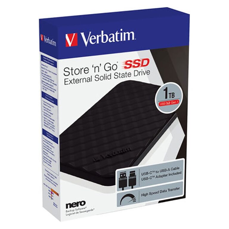 Disque Dur Externe Verbatim 1 To USB 3.2 Gén 1 Noir – 053230 Tunisie