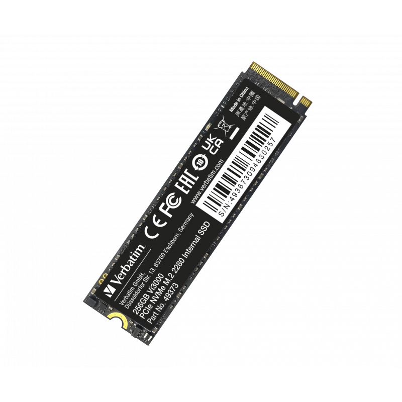 Disque Dur Interne VERBATIM Vi3000 256Go SSD NVMe M.2 2280 – 049373 Tunisie