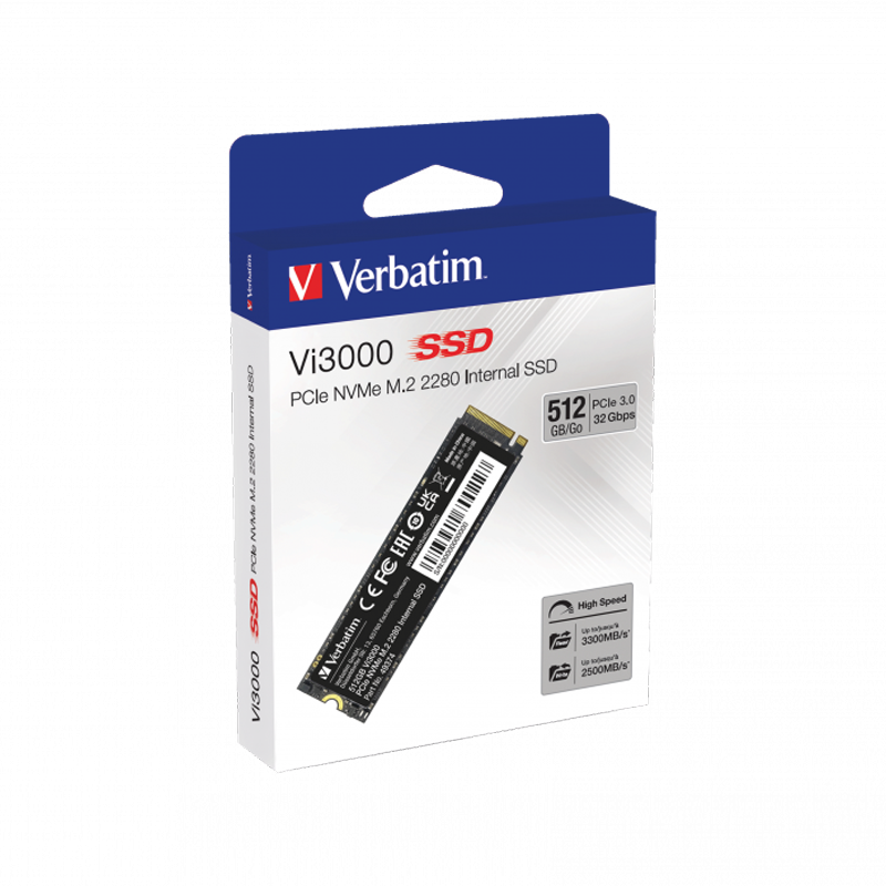 Disque Dur Interne VERBATIM Vi3000 512 SSD NVMe M.2 2280 – 049374 Tunisie