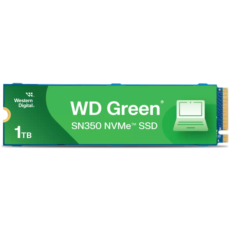 Disque Dur Interne WESTERN DIGITAL SN350 1To SSD TLC NVMe Vert – WDS100T3G0C Tunisie