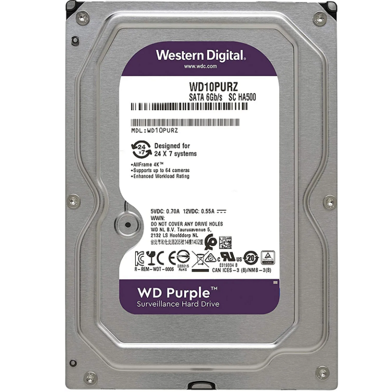 Disque Dur Interne Western Digital Purple 1 To 3.5” Pour Vidéosurveillance – WD11PURZ Tunisie