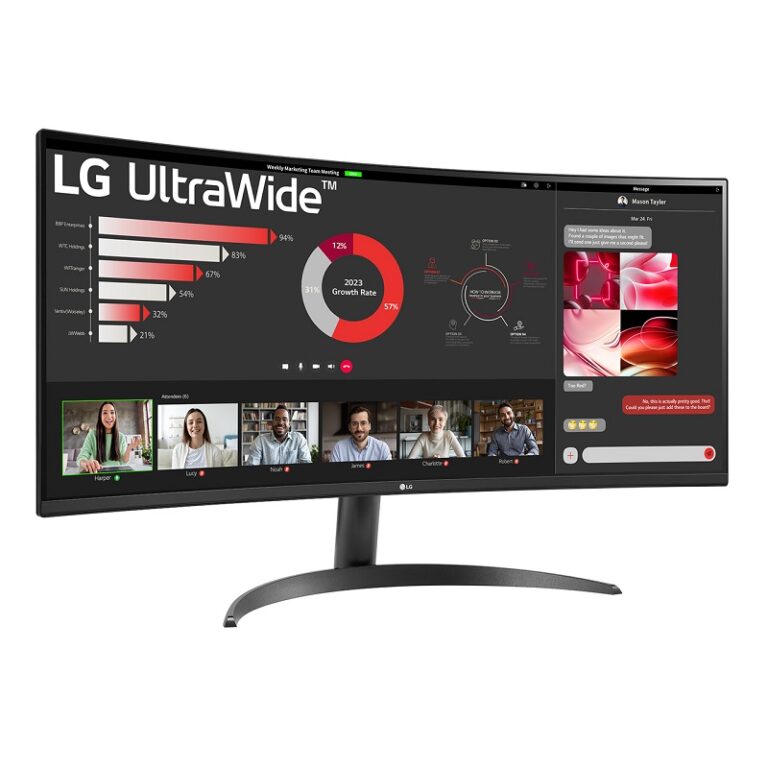Ecran LG 34″ UltraWide WQHD Curved 100 Hz Noir – 34WR50QK Tunisie