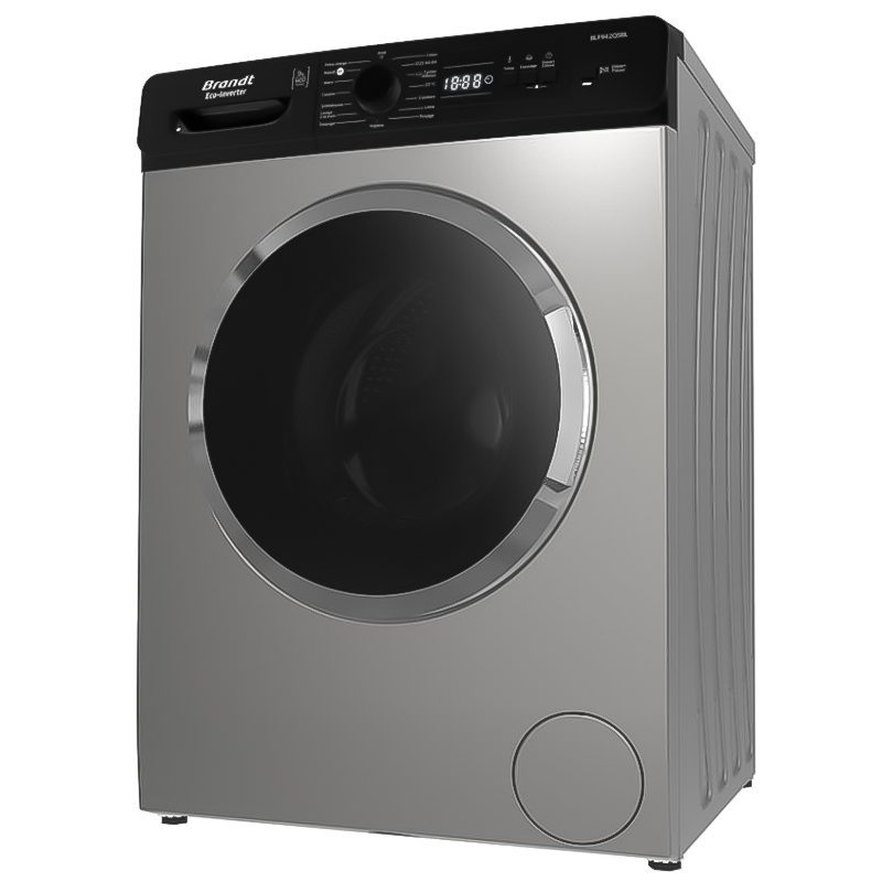 Machine à Laver Frontale Brandt 9 Kg Inverter BLF942QSBL Silver Tunisie