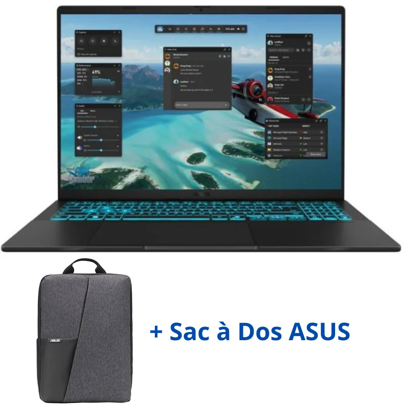 Pc Portable Asus VivoBook V16 V3607VU-RP209 Intel Core 5 210H 8Go 512Go SSD RTX 4050 6G- Noir -90NB15Q1-M00DY0 Tunisie