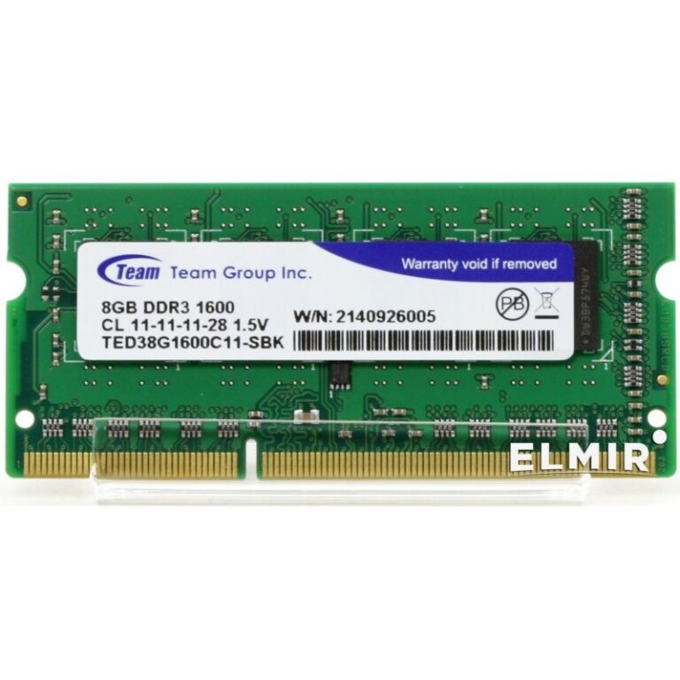 Barrette Mémoire SODIMM Team Group 8 Go DDR3 1600 MHZ -TED38G1600C11-S01 Tunisie