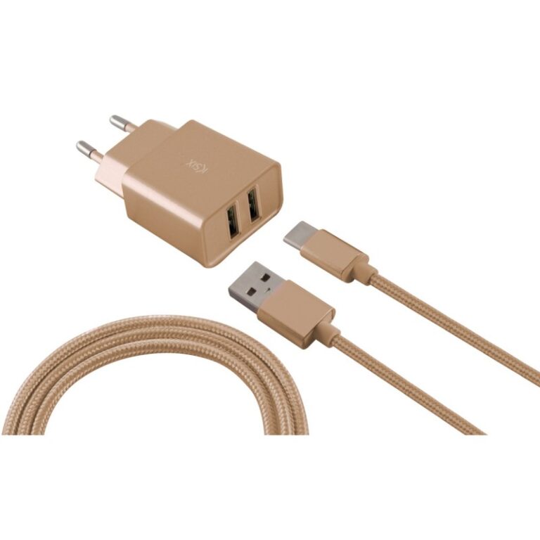 Chargeur Secteur KSIX 2 USB / Gold Tunisie