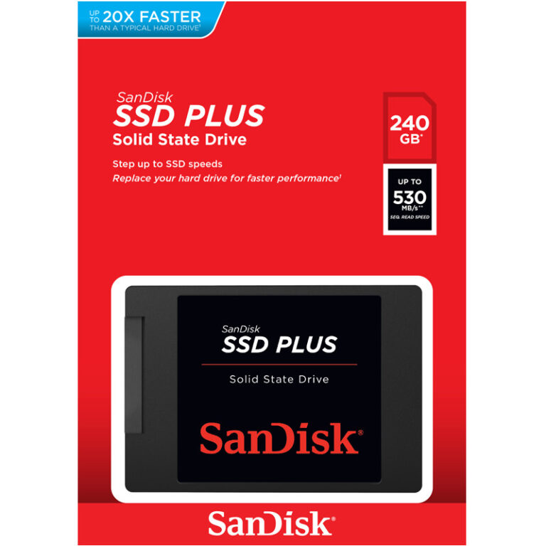 Disque Dur Ssd Interne Sandisk Plus 240go 2,5″ Sata iii – SDSSDA-240G-G26 Tunisie