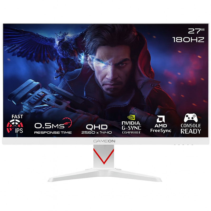 Ecran Gaming Gameon Dominator Series 27” QHD 180Hz Fast IPS – Blanc – GOAD27QHD180IPS Tunisie