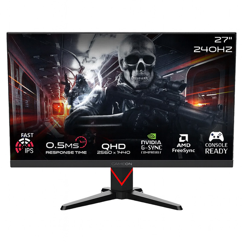 Ecran Gaming Gameon Dominator Series 27” QHD 240Hz Fast IPS- Noir – GOMD27QHD240IPS Tunisie