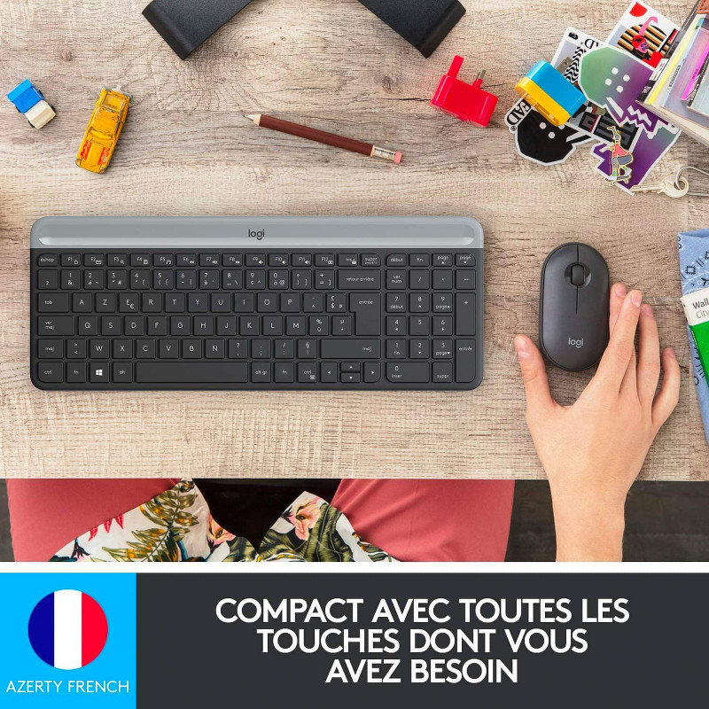 Ensemble Clavier Souris Sans Fil Logitech MK470 – Noir – 920-009190 Tunisie