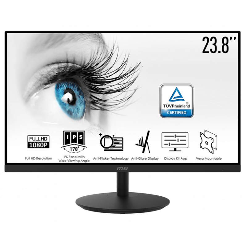 Ecran Msi Pro MP242A 23.8” Full HD 100 Hz – Noir – 9S6-3PA1CT-076 Tunisie