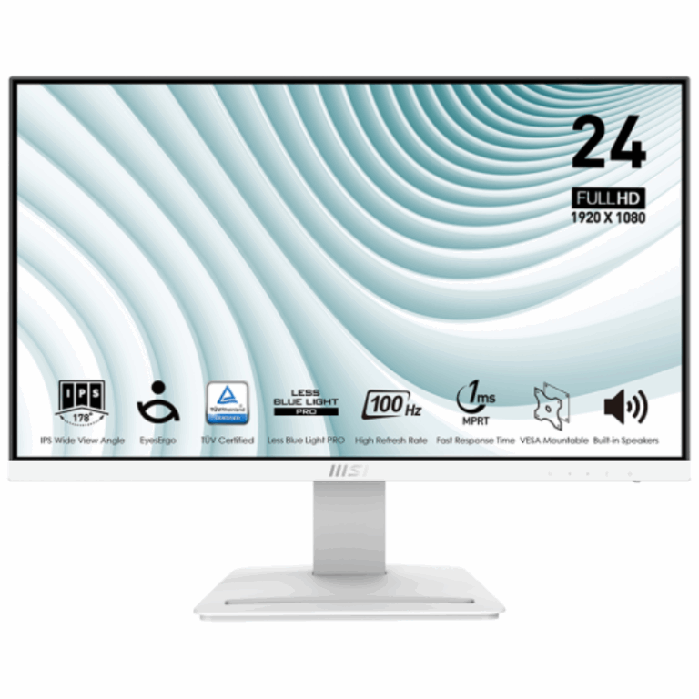 Ecran Msi Pro MP243XW 23.8″ IPS 100 Hz -Blanc -9S6-3PB5CH-099 Tunisie