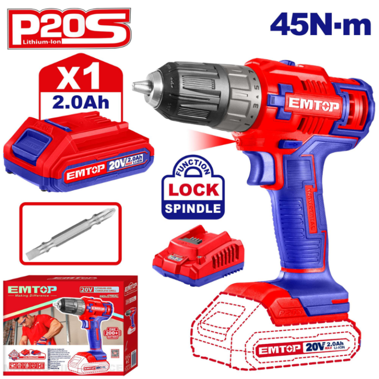Perceuse électrique sans fil Emtop – ECDL6200118 Tunisie