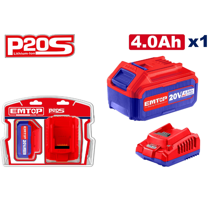 Kit Batterie Et Chargeur P20S Lithium-Ion Emtop – ELBCPK1214 Tunisie