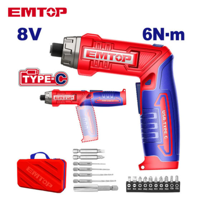 Perceuse Visseuse Reglable Sans fil Electronique Emtop – ECSR0803 Tunisie