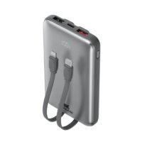 Power Bank RivaCase 20000 mAh Charge Ultra Rapide Pd 30w Avec 2 Câbles Intégrés – Gris – VA2612 Tunisie