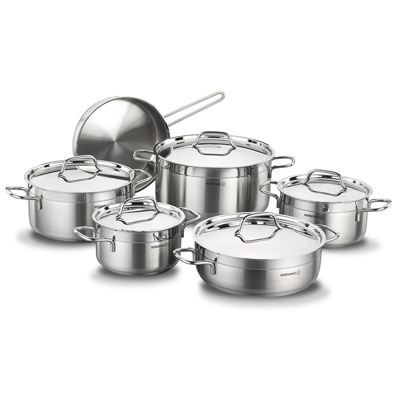 Batterie De Cuisine de 11 Pièces Korkmaz Alpha A1610 Inox Tunisie
