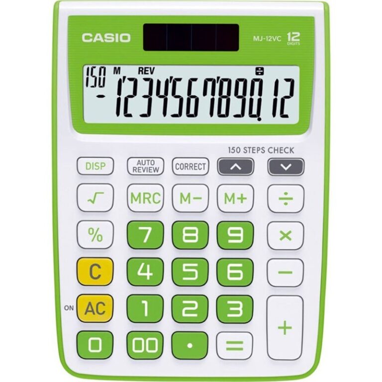 Calculatrice de bureau Casio MJ-12 VC – Vert – CAS-MJ-12-VC-GN Tunisie