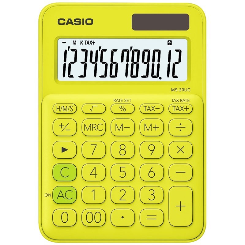 Calculatrice de bureau Casio – MS-20-UC-YG –  Jaune Tunisie