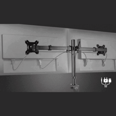 Support De Bureau Trust Gxt 1120 Pour 2 Moniteurs – Noir – 23941 Tunisie