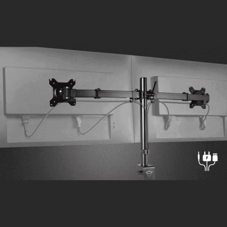 Support De Bureau Trust Gxt 1120 Pour 2 Moniteurs – Noir – 23941 Tunisie