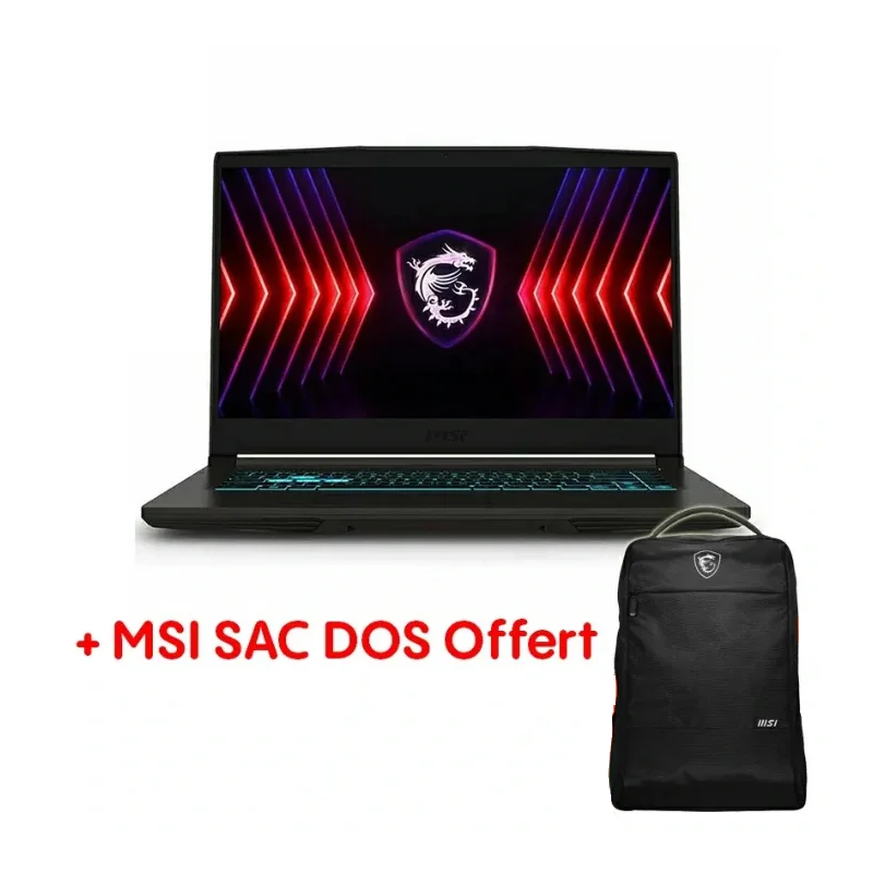 Pc Portable Gamer MSI Thin 15 B13UCX i5 13è Gén 8Go 512Go SSD RTX2050 -Noir -9S7-16R831-2607 Tunisie