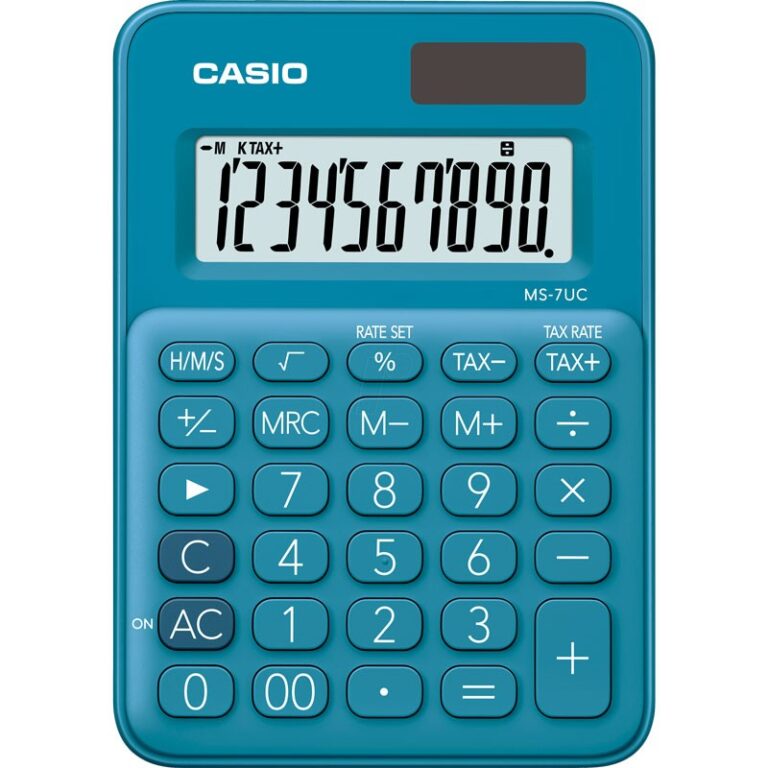 Calculatrice de bureau Casio – MS-7UC-UC Bleu Tunisie