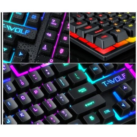Clavier Gamer Semi Mécanique T Wolf T-T20 RGB – Noir -T-T20 Tunisie