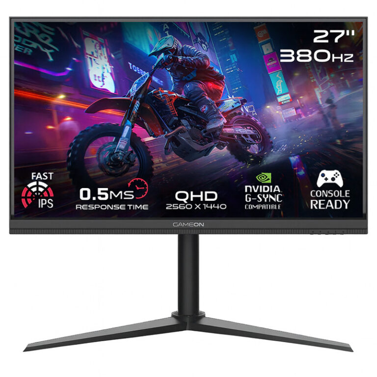 Ecran Gaming Gameon Arctic Pro Series 27” QHD 380Hz Fast IPS – Noir – GOMP27QHD380IPS Tunisie